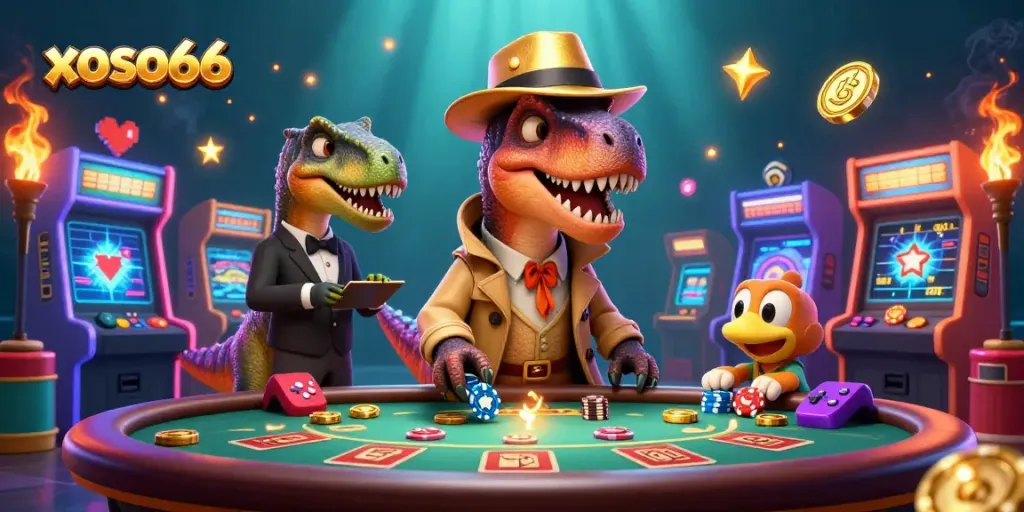 Engage in thrilling gameplay with xoso66 at the casino, featuring vibrant characters and rich gaming elements.